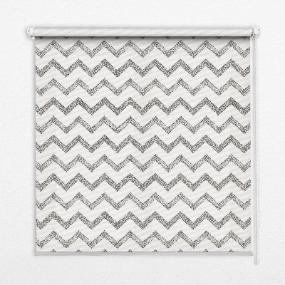 Estor enrollable de tela con zigzags horizontales grises