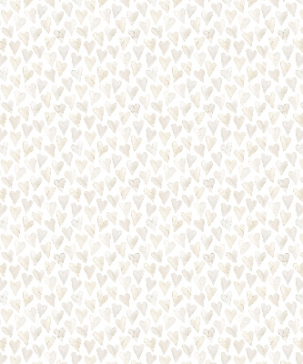 Estor decorativo con motivo de corazones beige
