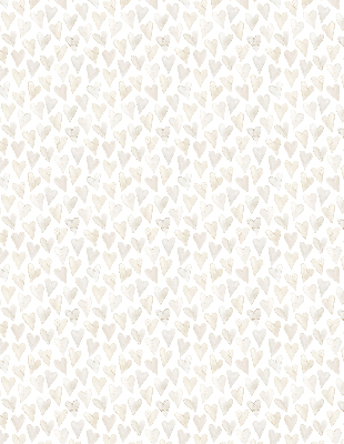 Estor decorativo con motivo de corazones beige