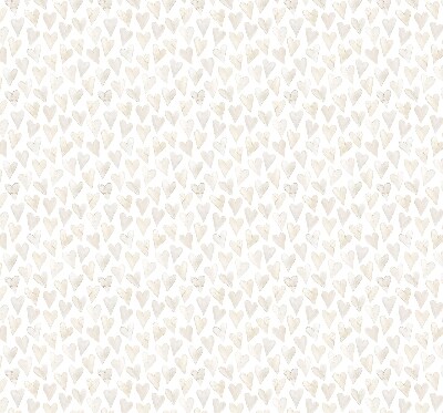 Estor decorativo con motivo de corazones beige