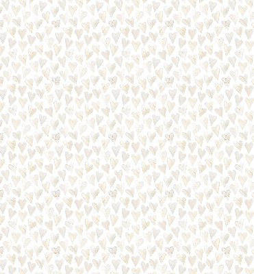 Estor decorativo con motivo de corazones beige