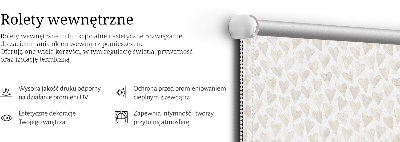 Estor decorativo con motivo de corazones beige
