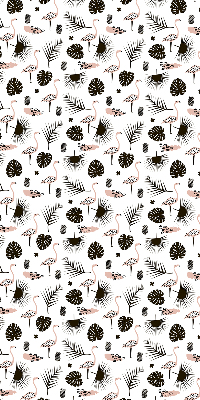 Estor decorativo con flamencos y hojas