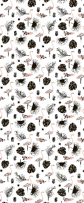 Estor decorativo con flamencos y hojas