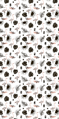 Estor decorativo con flamencos y hojas