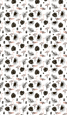 Estor decorativo con flamencos y hojas