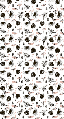 Estor decorativo con flamencos y hojas
