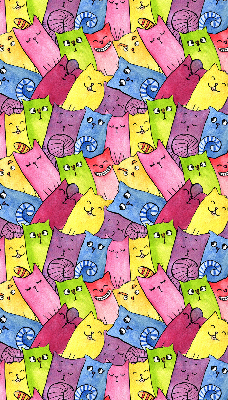 Estor decorativo de gatos coloridos