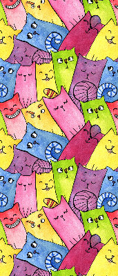 Estor decorativo de gatos coloridos