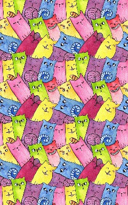Estor decorativo de gatos coloridos