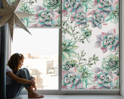 Estor decorativo con plantas verdes