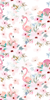 Estor opaco con estampado de flamencos entre las flores