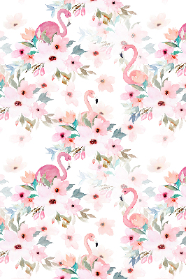 Estor opaco con estampado de flamencos entre las flores