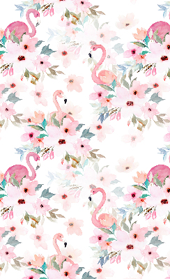 Estor opaco con estampado de flamencos entre las flores
