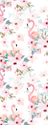 Estor opaco con estampado de flamencos entre las flores