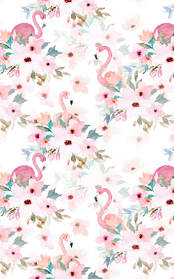 Estor opaco con estampado de flamencos entre las flores