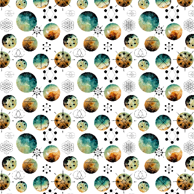 Estor decorativo con círculos de colores