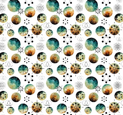 Estor decorativo con círculos de colores