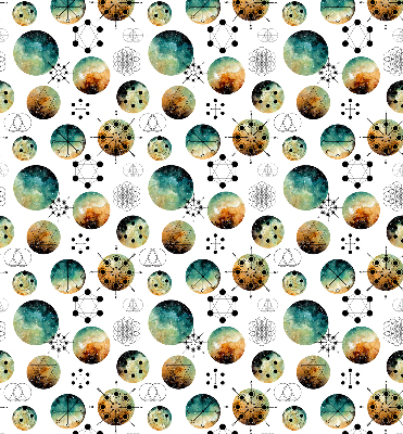 Estor decorativo con círculos de colores