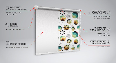 Estor decorativo con círculos de colores