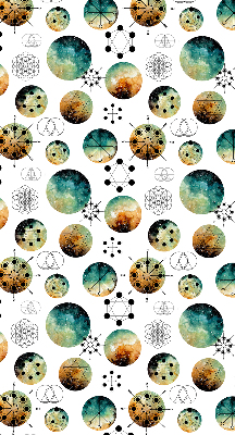 Estor decorativo con círculos de colores