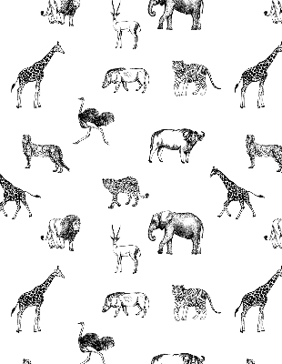 Estor opaco con diseño de animales