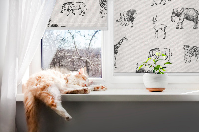 Estor opaco con diseño de animales