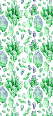 Estor enrollable de tela de cristales verdes
