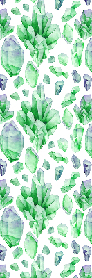 Estor enrollable de tela de cristales verdes