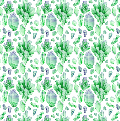 Estor enrollable de tela de cristales verdes