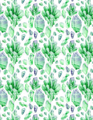 Estor enrollable de tela de cristales verdes