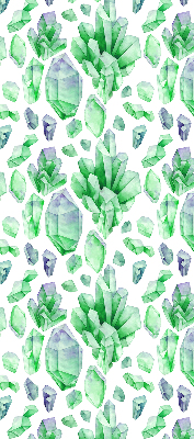 Estor enrollable de tela de cristales verdes