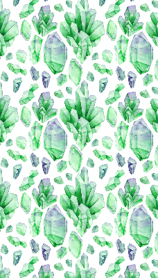 Estor enrollable de tela de cristales verdes