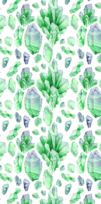 Estor enrollable de tela de cristales verdes