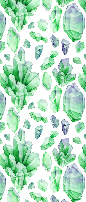 Estor enrollable de tela de cristales verdes