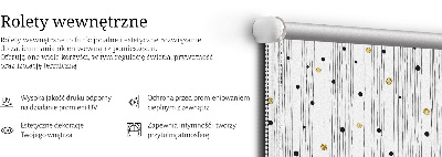 Estor enrollable de tela de rayas y puntos