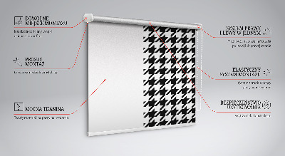 Estor decorativo con patrón geométrico