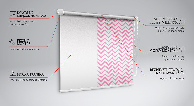 Estor enrollable de tela con zigzags rosas horizontales