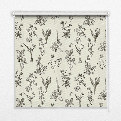 Estor decorativo con flores dibujadas