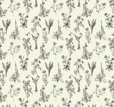 Estor decorativo con flores dibujadas