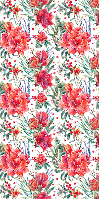 Estor decorativo con flores rojas