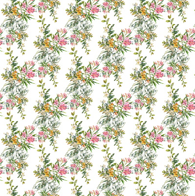 Estor enrollable de tela con estampado de flores