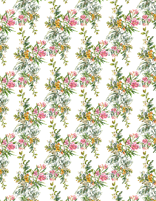 Estor enrollable de tela con estampado de flores