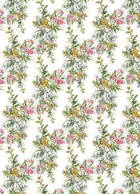 Estor enrollable de tela con estampado de flores
