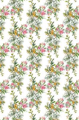 Estor enrollable de tela con estampado de flores