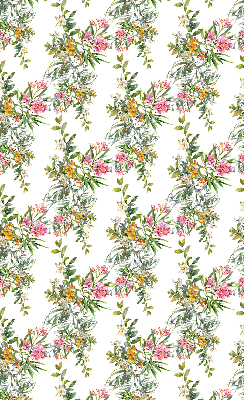 Estor enrollable de tela con estampado de flores