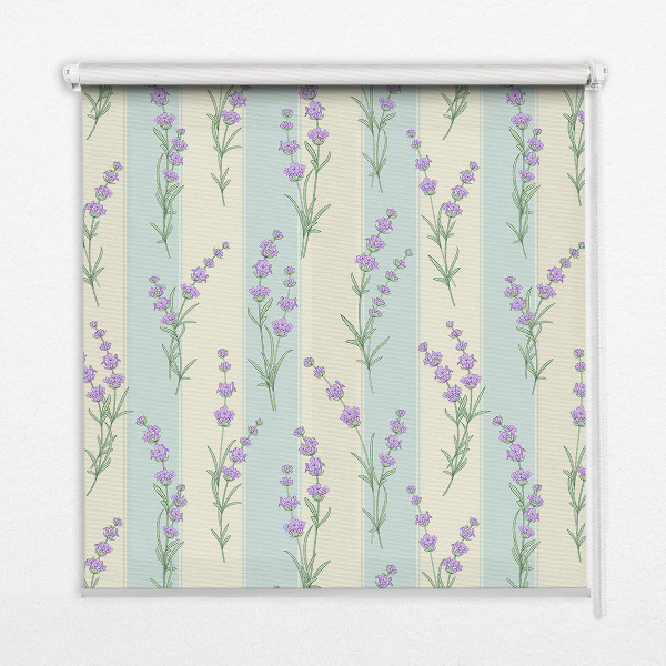 Estor opaco de flores moradas