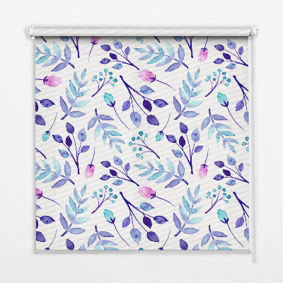 Estor decorativo con flores azules