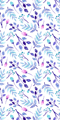Estor decorativo con flores azules