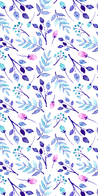 Estor decorativo con flores azules
